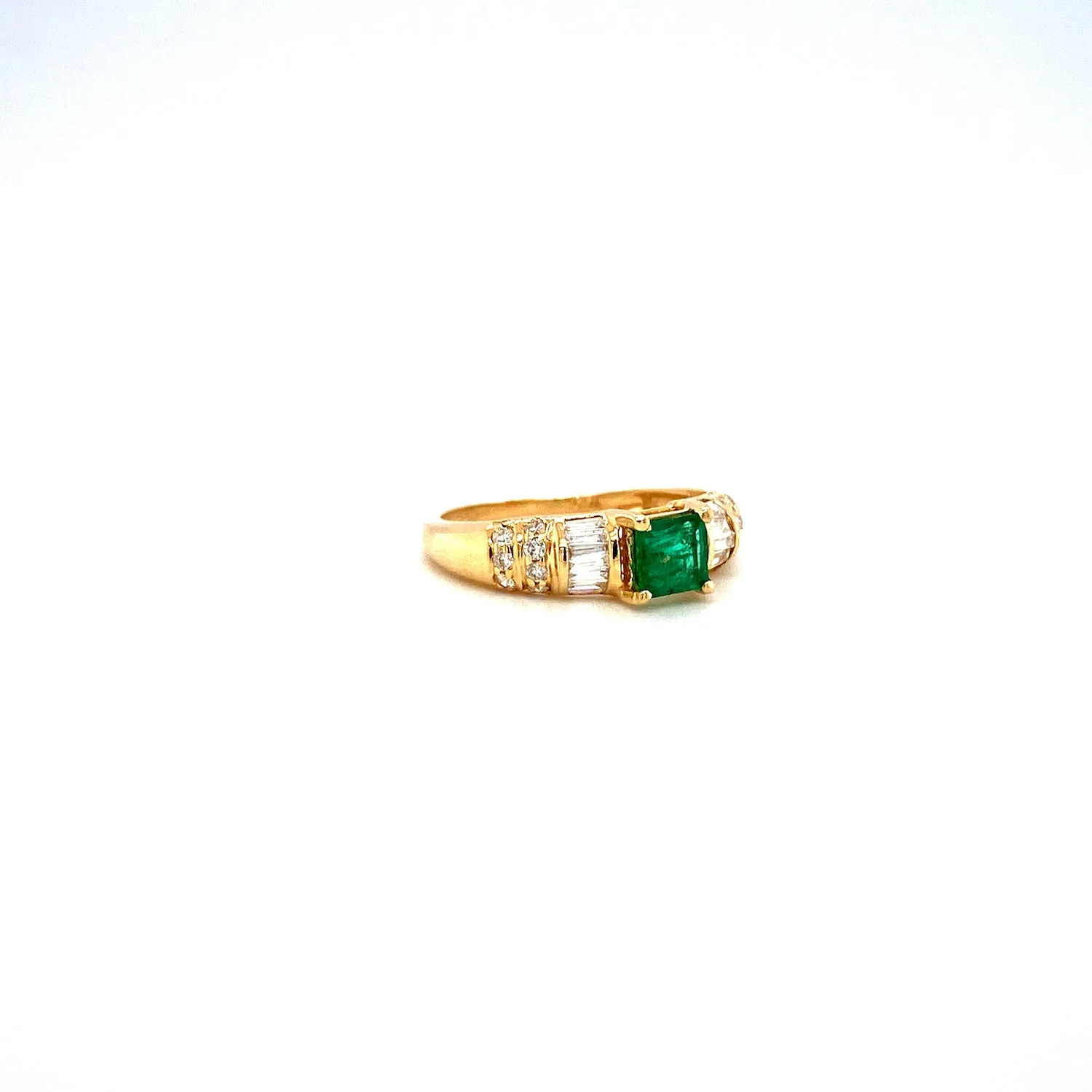 Emerald and Diamond Ring in 14K Yellow Gold - KGR 16666