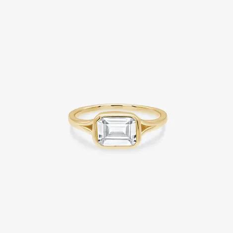EMERALD BAGUETTE BEZEL RING
