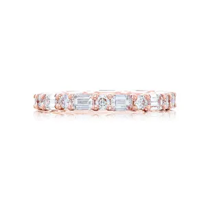Emerald-Cut & Round Diamond Band