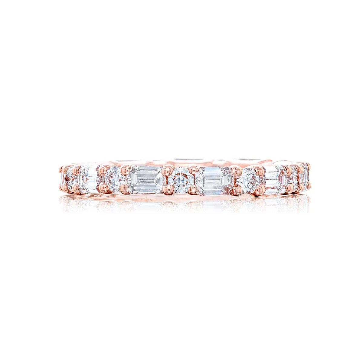 Emerald-Cut & Round Diamond Band