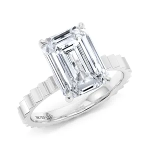 Emerald Cut Diamond Fluted Ring