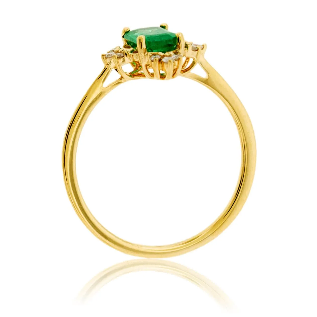 Emerald-Cut Emerald and Diamond Accented Band