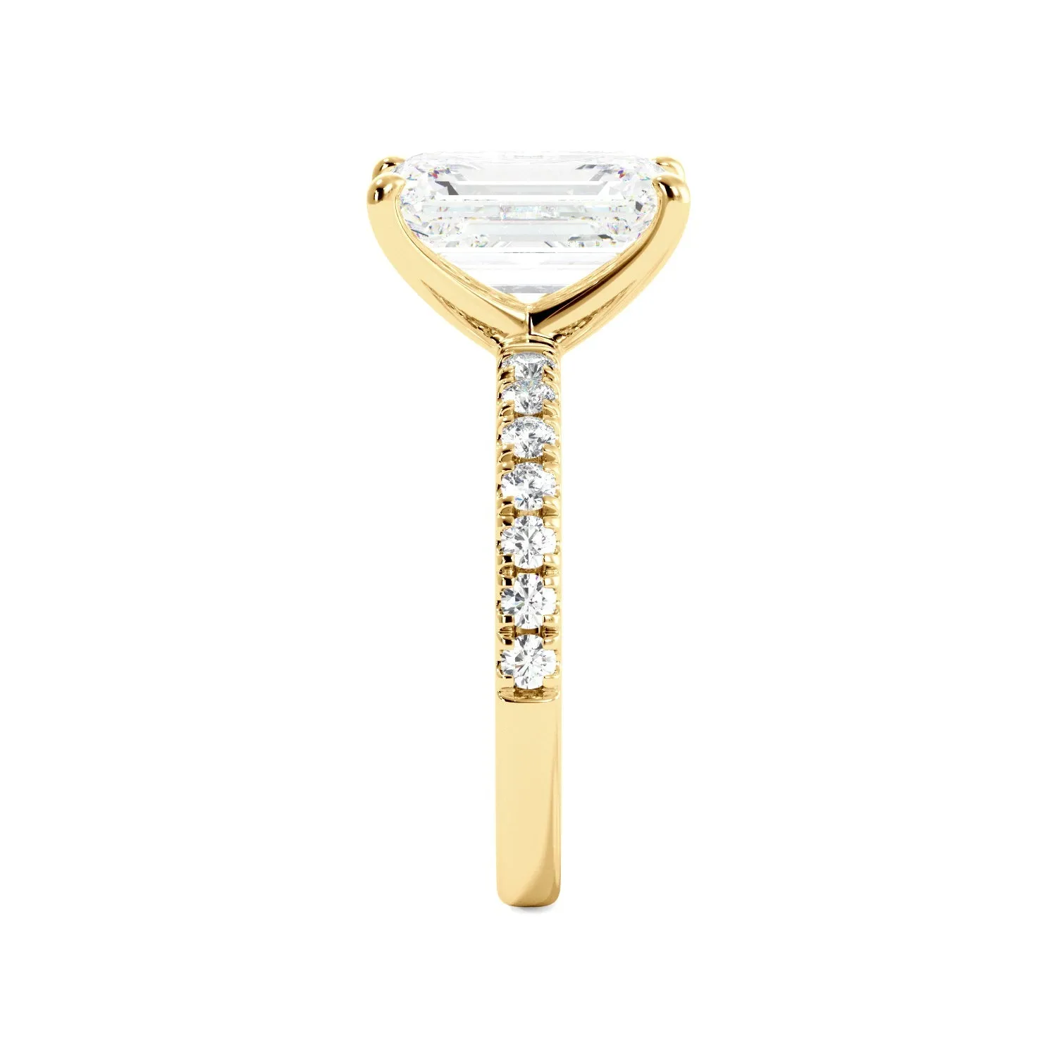 Emerald Cut Half Eternity Engagement Ring