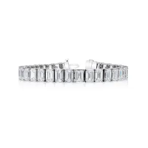 Emerald Cut Platinum 27.10ct Diamond Tennis Bracelet