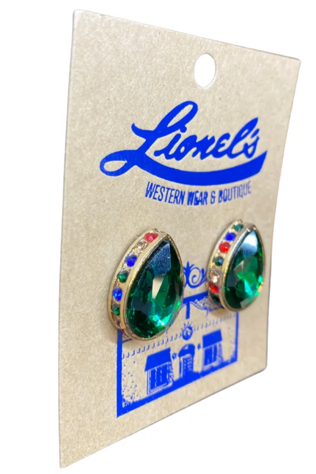 Emerald Green Teardrop Crystal Earrings