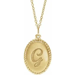 Engravable Oval Rope 16-18" Necklace or Pendant 88069