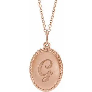 Engravable Oval Rope 16-18" Necklace or Pendant 88069