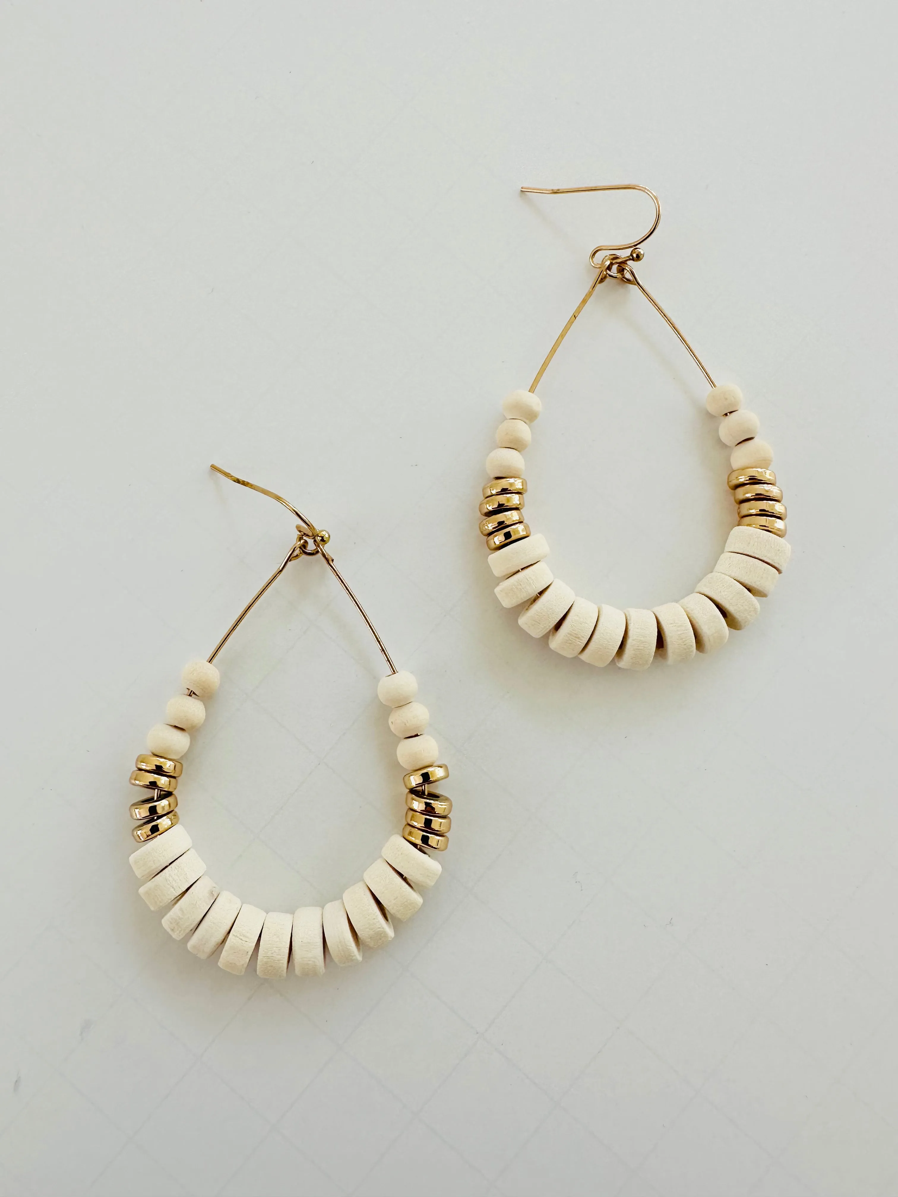 ER213 TEARDROP WOOD EARRINGS