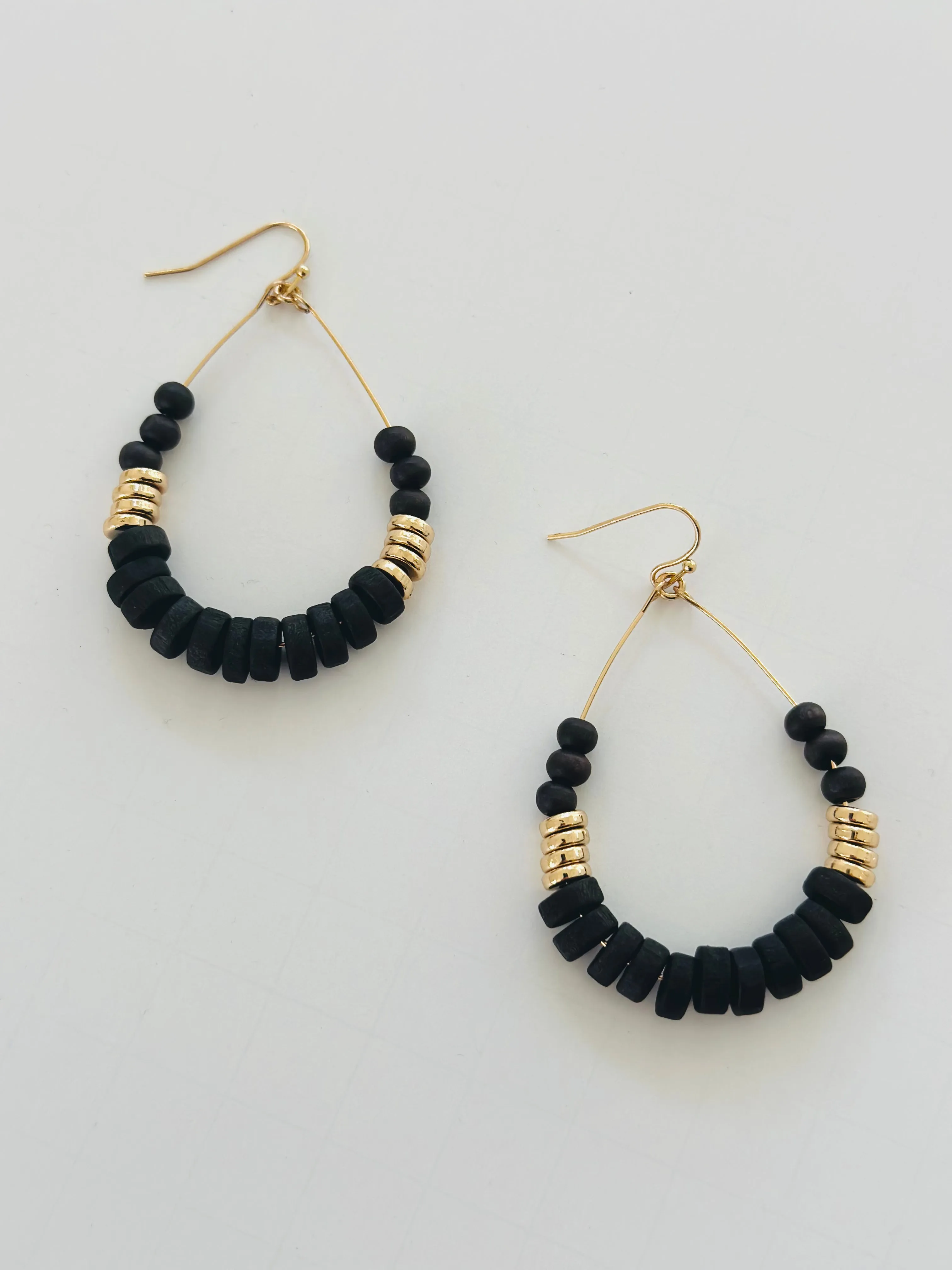 ER213 TEARDROP WOOD EARRINGS