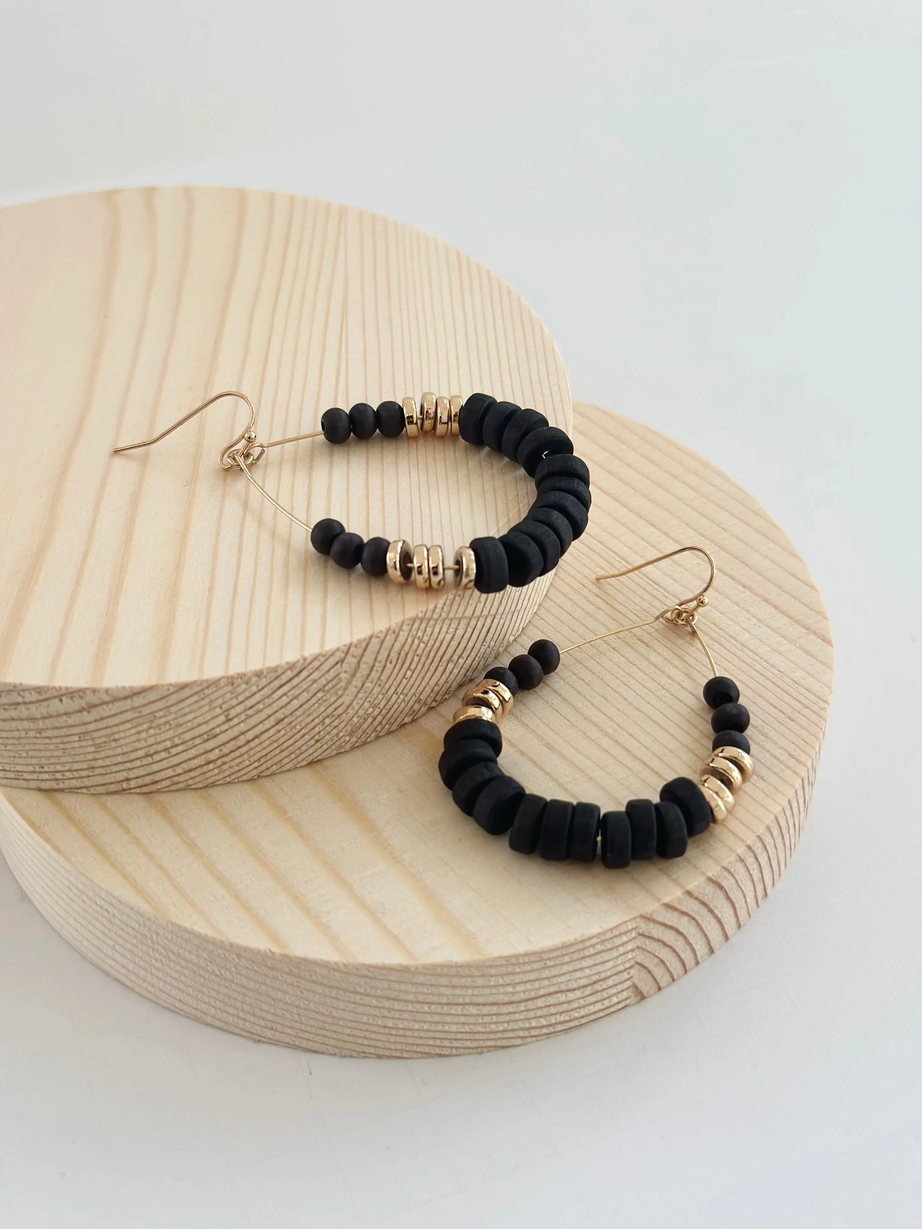 ER213 TEARDROP WOOD EARRINGS