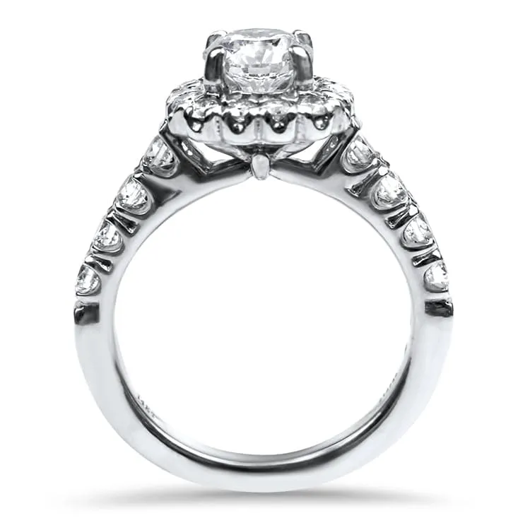 Estate 14k White Gold Forevermark .80ct Diamond Ritani Halo Ring