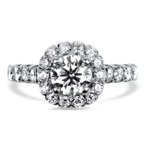 Estate 14k White Gold Forevermark .80ct Diamond Ritani Halo Ring
