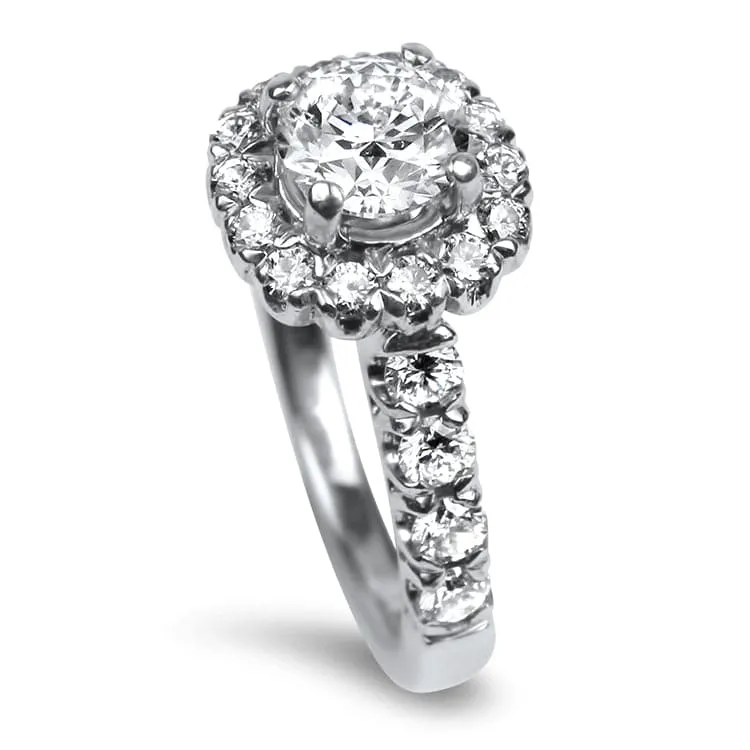 Estate 14k White Gold Forevermark .80ct Diamond Ritani Halo Ring