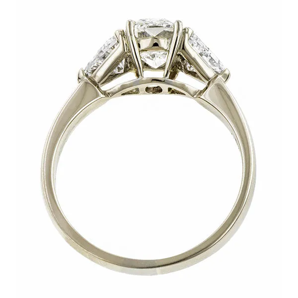 Estate Three Stone Diamond Ring, Cushion cut 1.52ct: