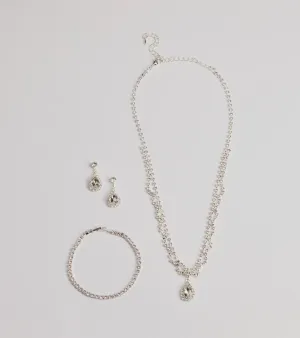 Exquisite Glam Rhinestone Jewelry Set