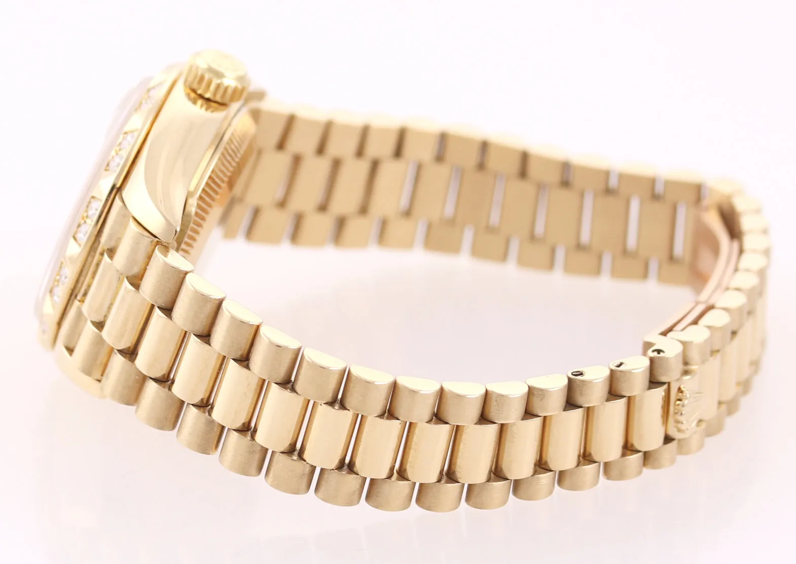 FACTORY MOP Roman Ladies 79258 Rolex DateJust President Diamond 18k Gold Bezel