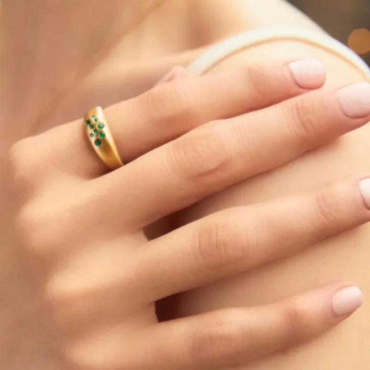 Fairy Dust Emerald Ring