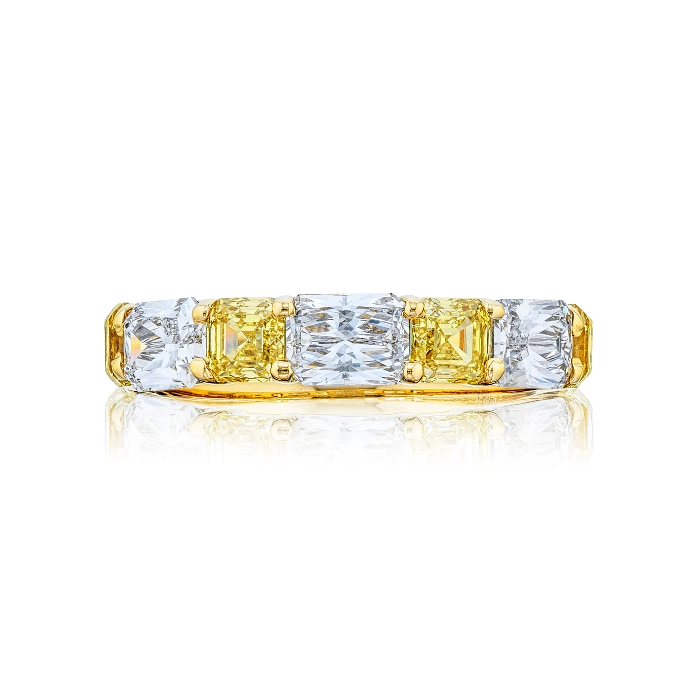 Fancy Yellow Radiant and Emerald-cut Diamond Band