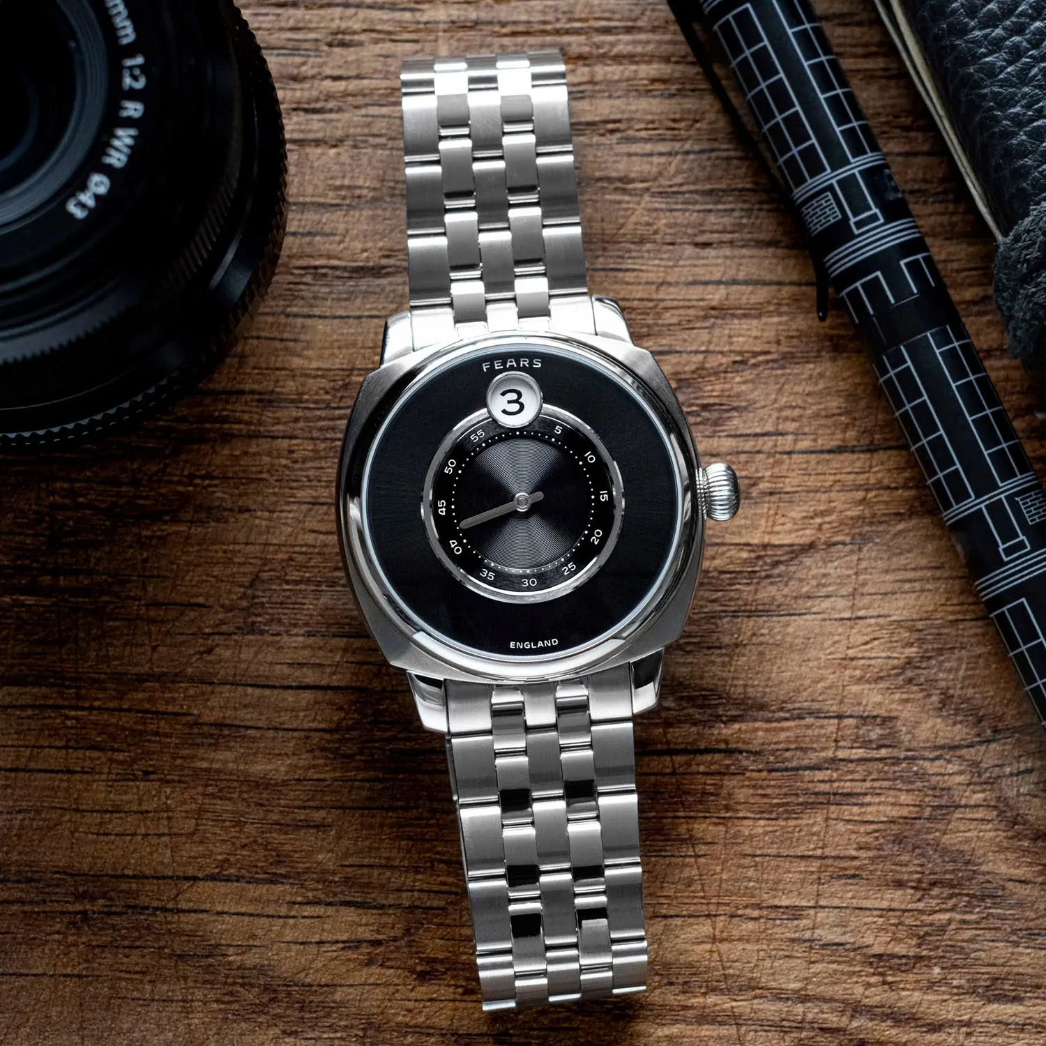 Fears Brunswick 40.5 Jump Hour Raven Black Automatic – BS240.500A-Black-B