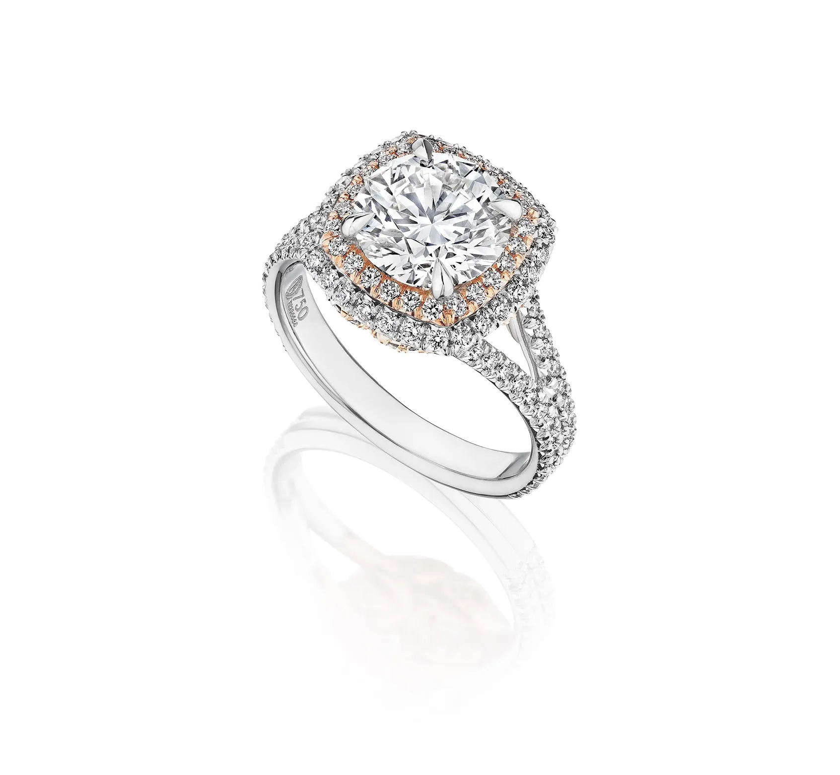Fink's Exclusive Round Diamond Double Halo Engagement Ring