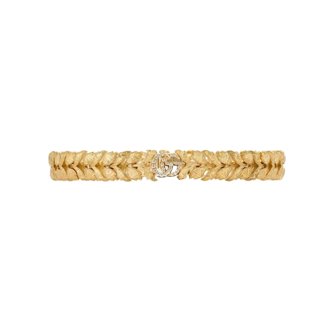 Flora 18K Yellow Gold Double G Diamond Bracelet