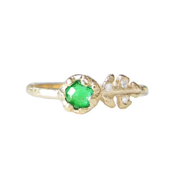 Floret Emerald Ring