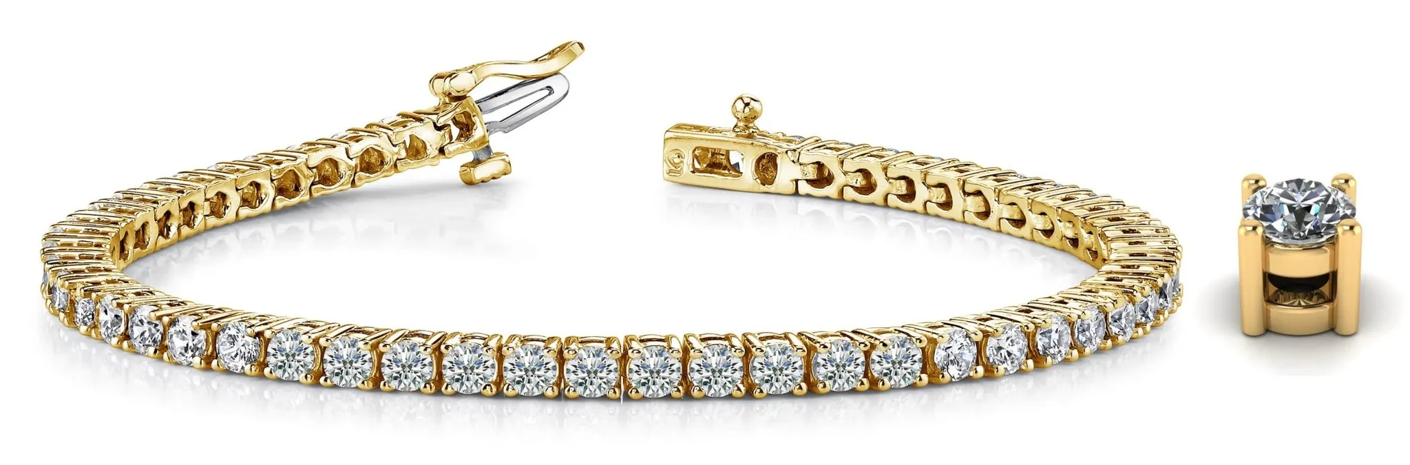 Four Prong Classic Lab-Grown Diamond Tennis Bracelet with 3.05 ct.(finished) 2.4mm