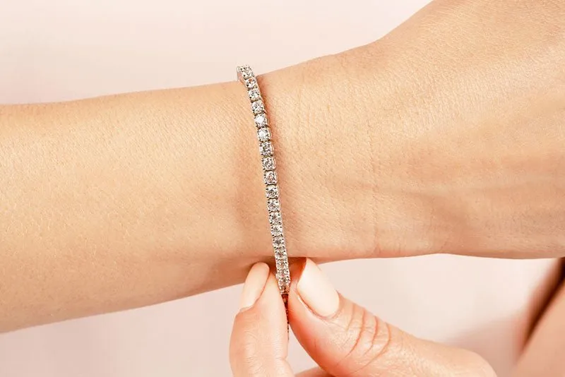 Four Prong Classic Lab-Grown Diamond Tennis Bracelet with 3.05 ct.(finished) 2.4mm