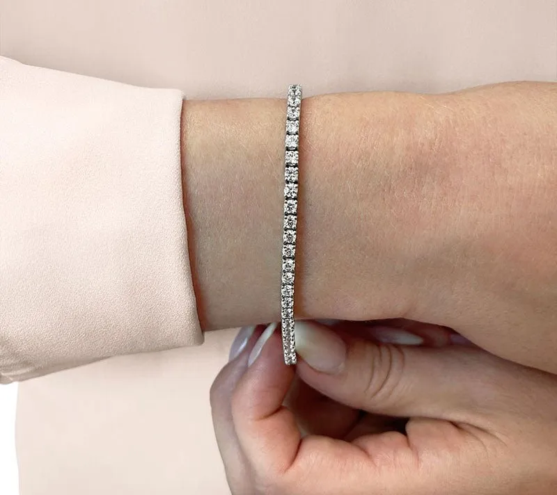 Four Prong Classic Lab-Grown Diamond Tennis Bracelet with 3.05 ct.(finished) 2.4mm
