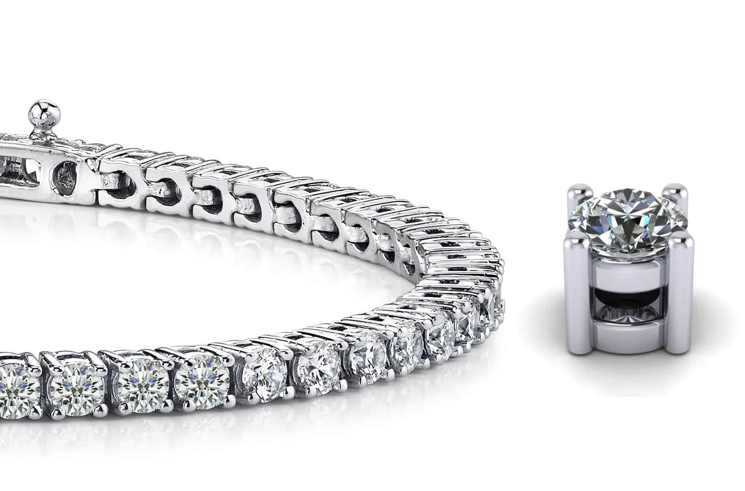 Four Prong Classic Lab-Grown Diamond Tennis Bracelet with 3.05 ct.(finished) 2.4mm
