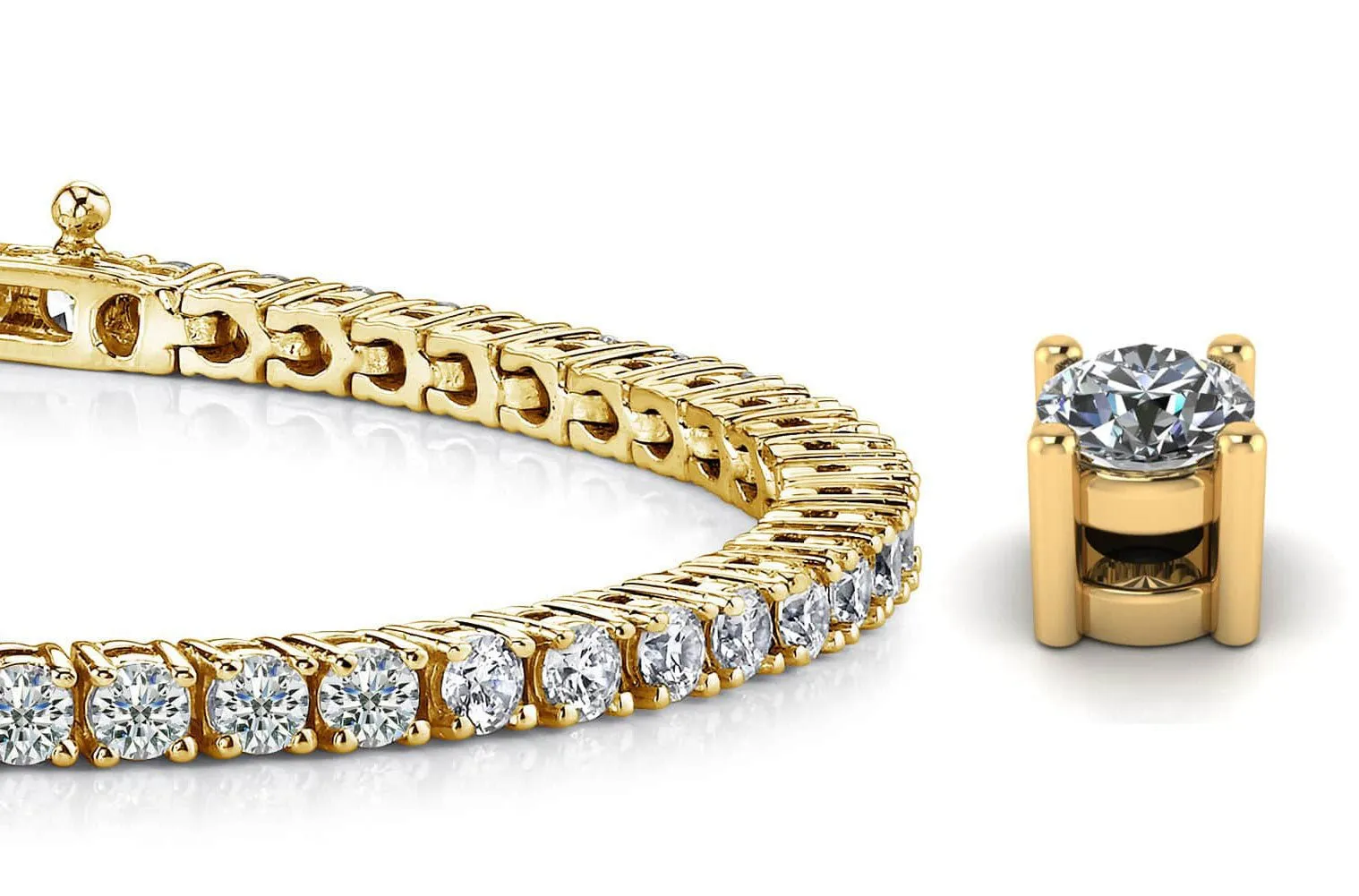 Four Prong Classic Lab-Grown Diamond Tennis Bracelet with 3.05 ct.(finished) 2.4mm
