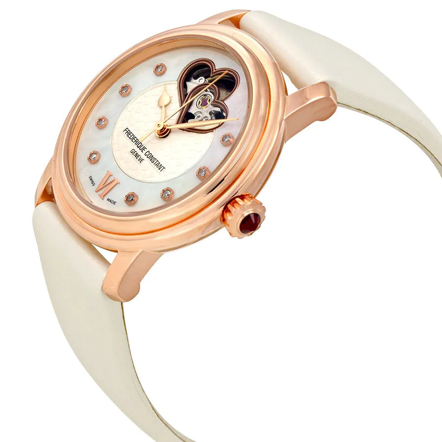 Frederique Constant Double Heart Beat Mother of Pearl Dial Ladies Watch 310DHB2P4 FC-310DHB2P4