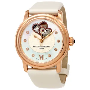 Frederique Constant Double Heart Beat Mother of Pearl Dial Ladies Watch 310DHB2P4 FC-310DHB2P4