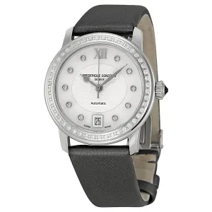 Frederique Constant Slimline Automatic Mother of Pearl Diamond Ladies Watch FC-303WHD2PD6