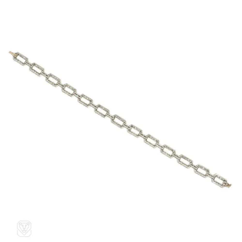 French Art Deco diamond link bracelet