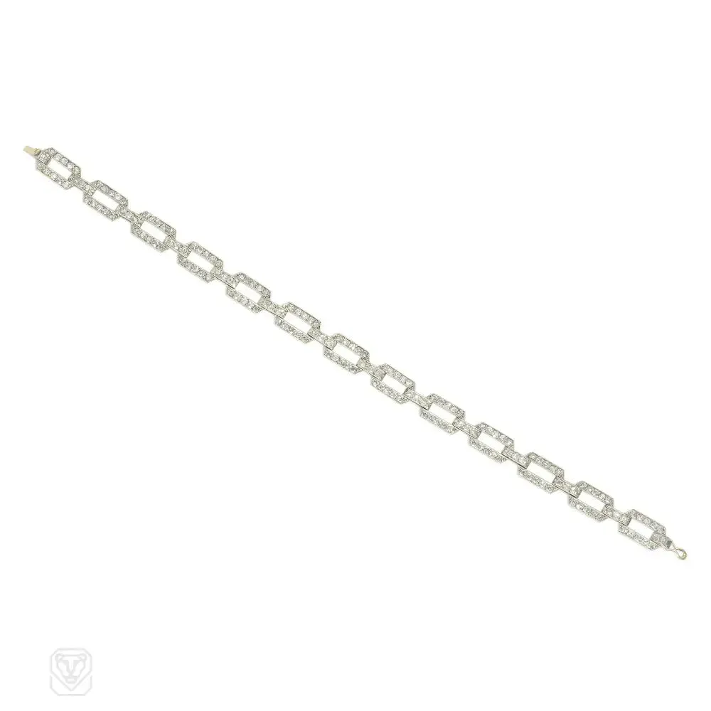 French Art Deco diamond link bracelet