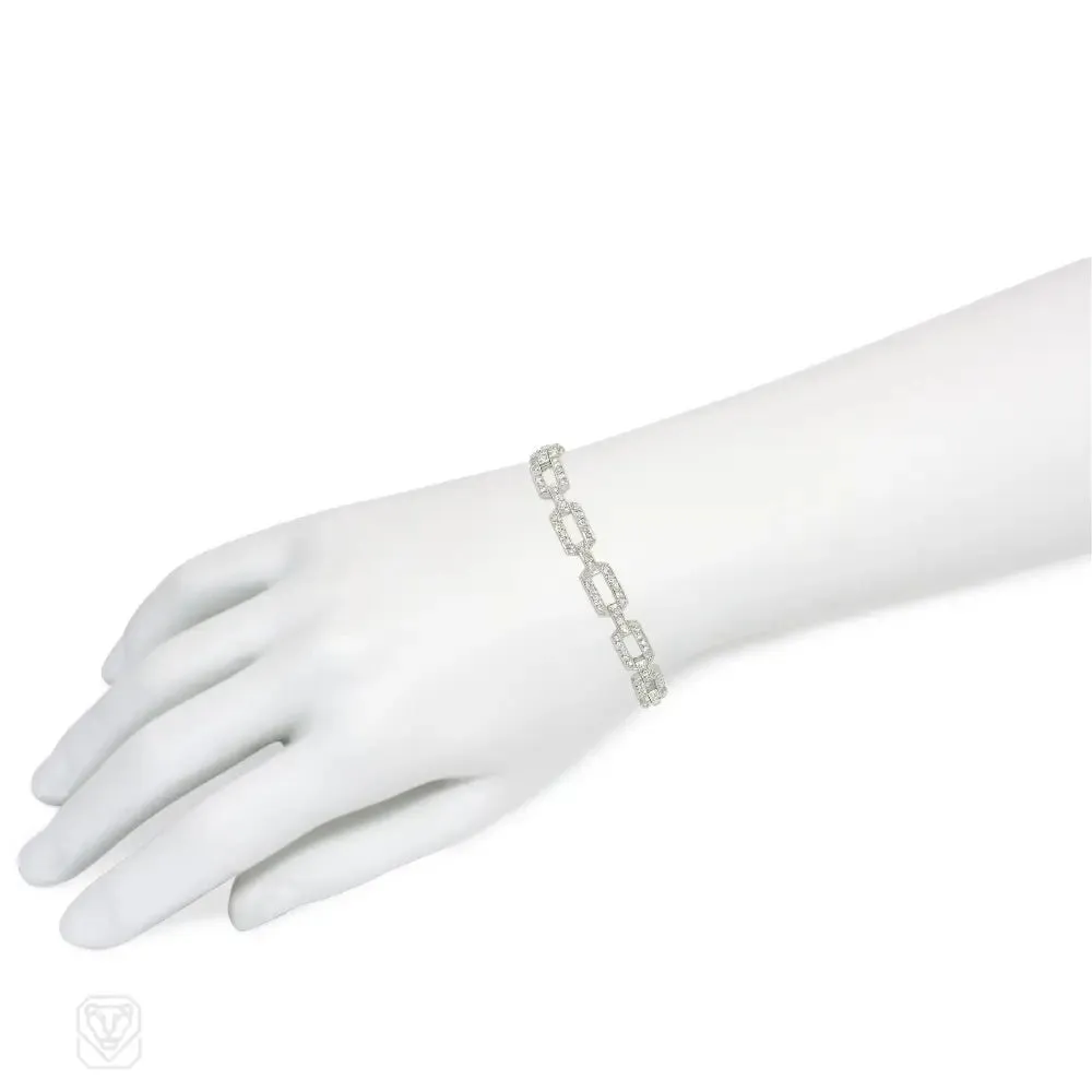 French Art Deco diamond link bracelet
