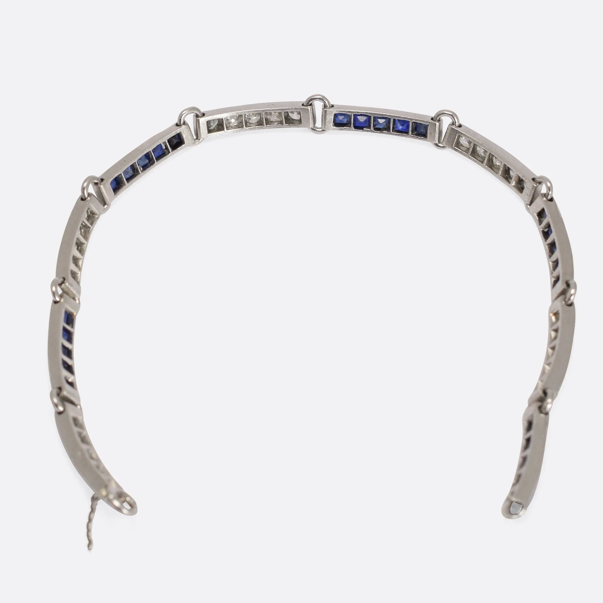 French Art Deco Sapphire & Diamond Bracelet