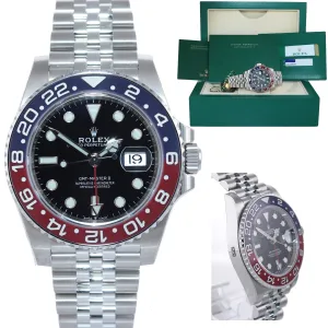 FULLY STICKERED PAPERS Rolex GMT Master PEPSI Blue Jubilee Ceramic 126710 Watch