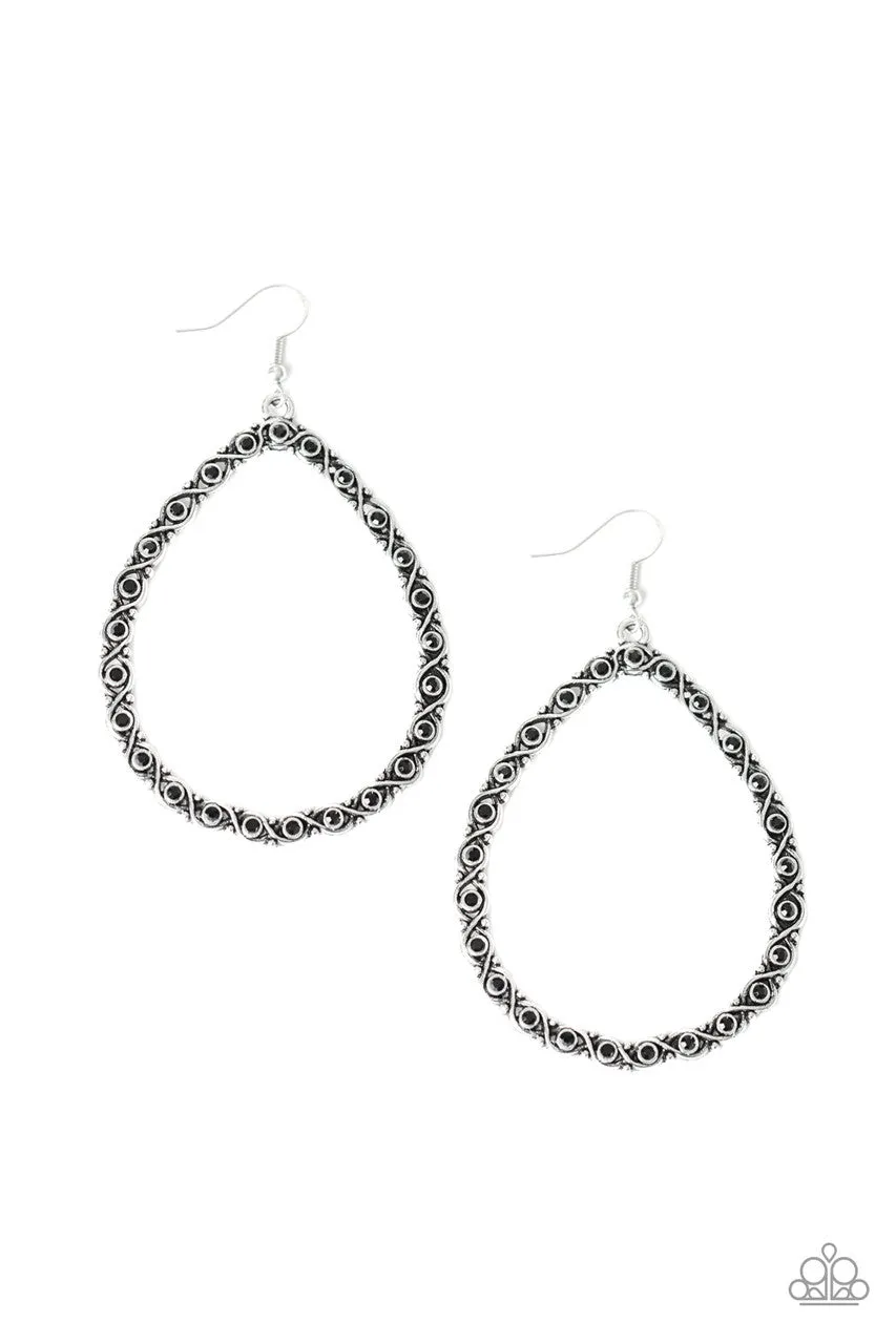 Galaxy Gardens Black Paparazzi Earrings