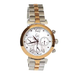 Gc Ladies Watch With 2 Tone Rose Gold/Silver Metal Bracelet And Case With Mop Dial