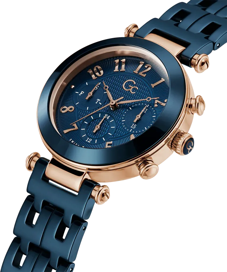 Gc PrimeChic Ladies Blue Dial Blue Ceramic Watch