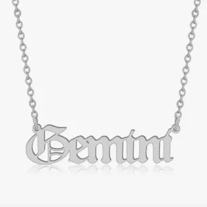 Gemini Silver Zodiac Necklace // Jovee