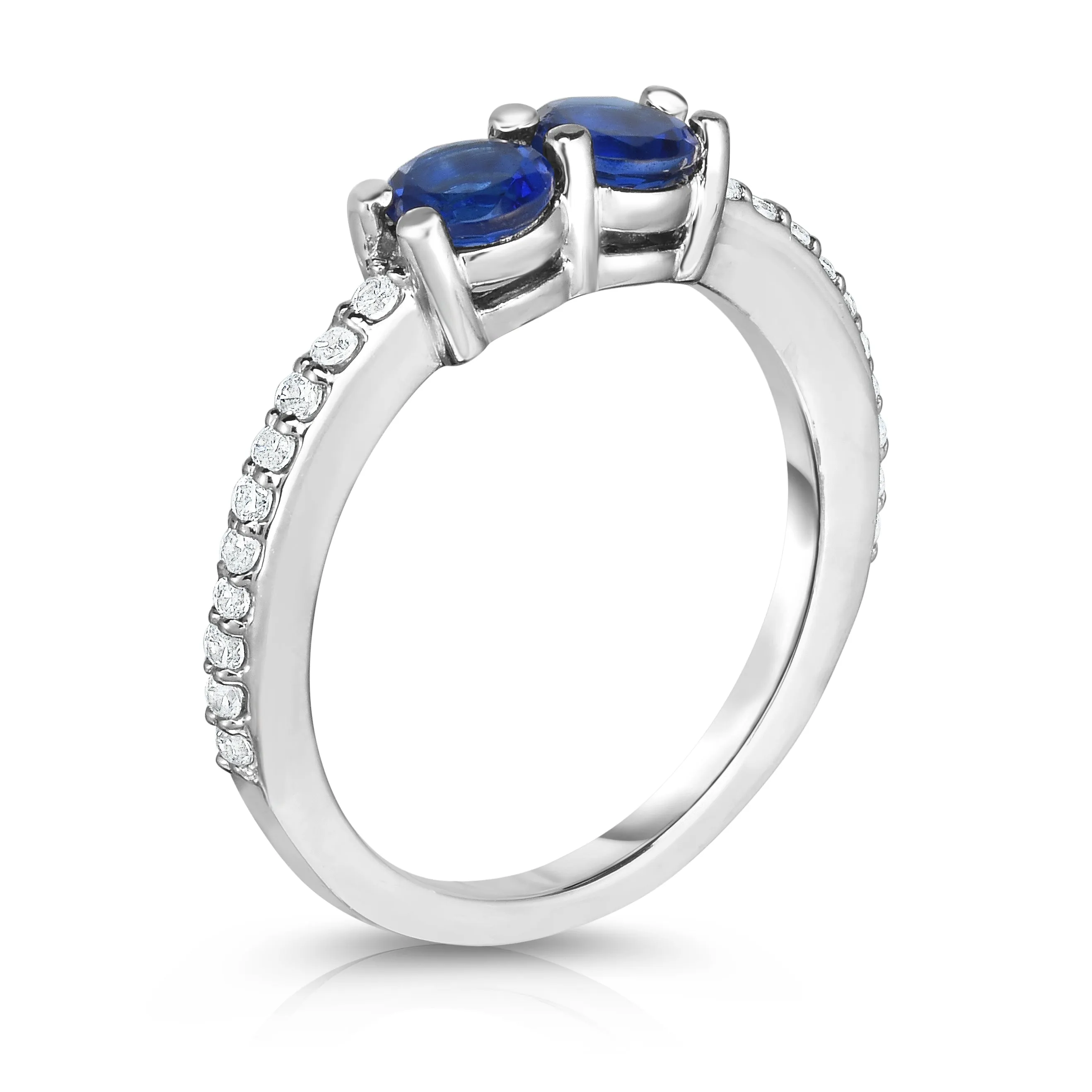 Gemstone and 0.12Ct Diamond Ever Us Ring in 14K White Gold