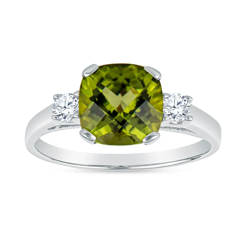 Gemstone Cushion Cut Diamond Ring 14K Gold