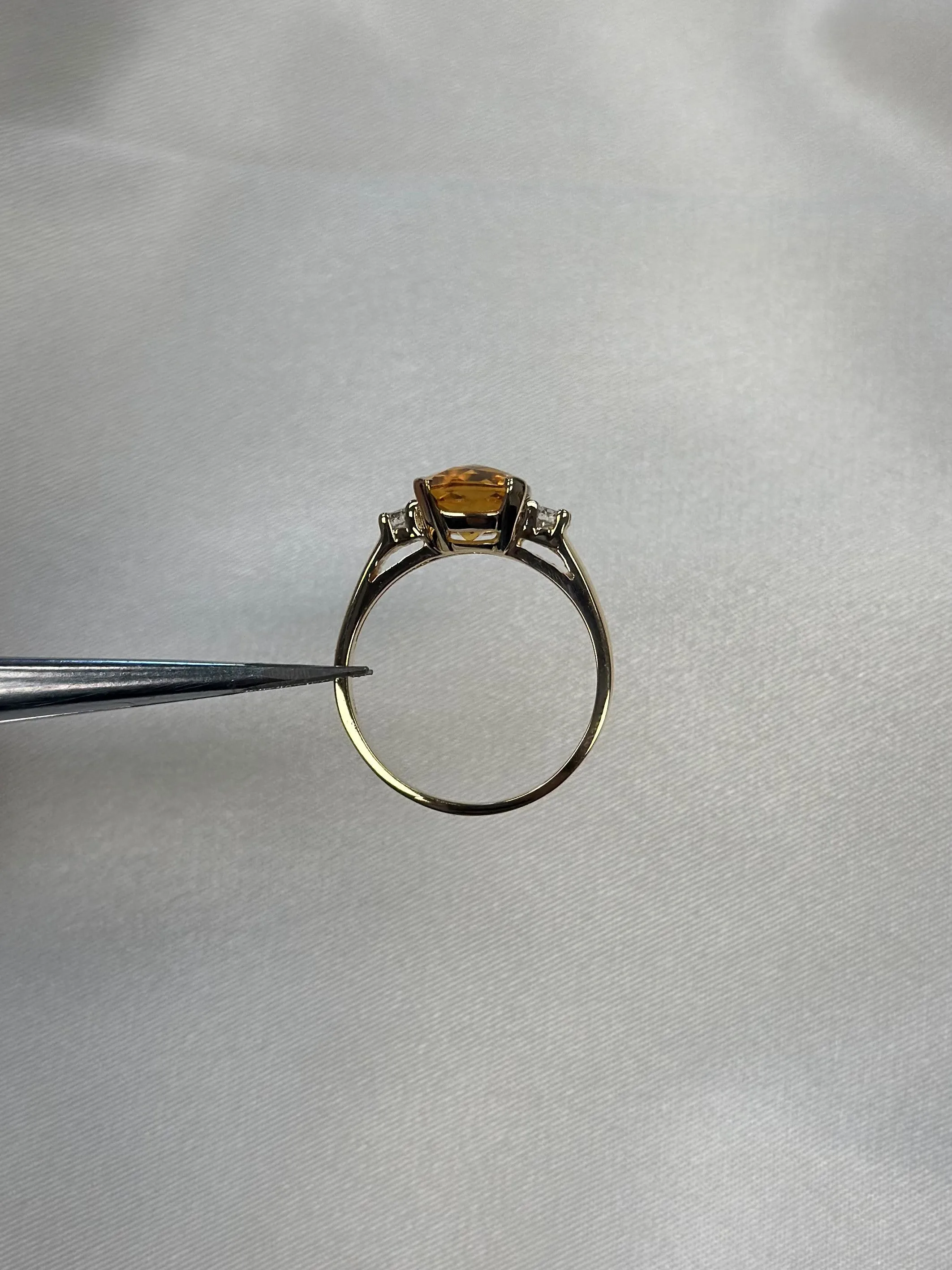 Gemstone Cushion Cut Diamond Ring 14K Gold