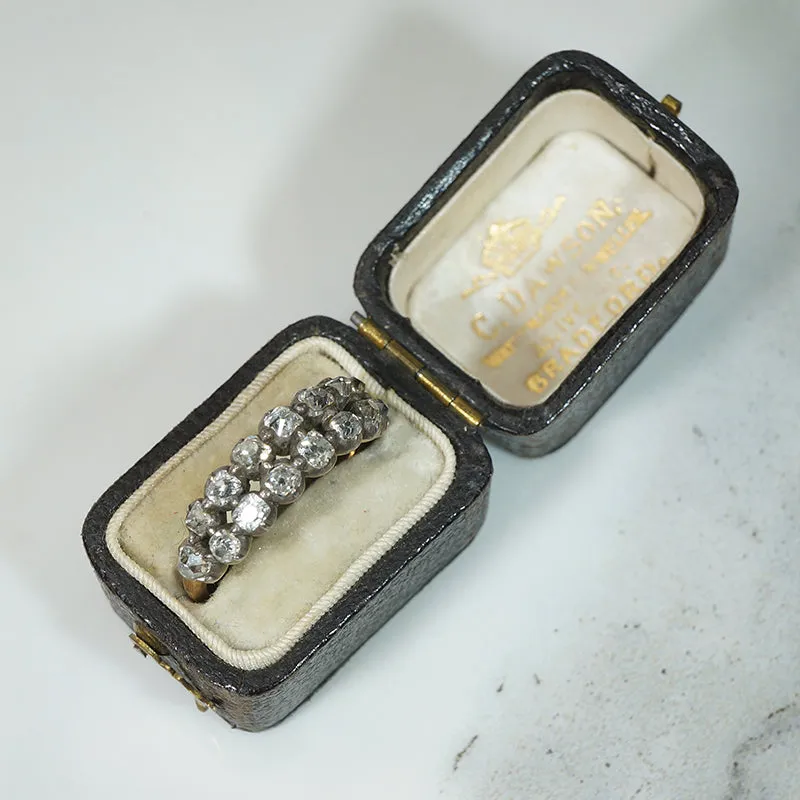 Georgian Double Row Half Hoop Old Mine Cut Diamond Ring