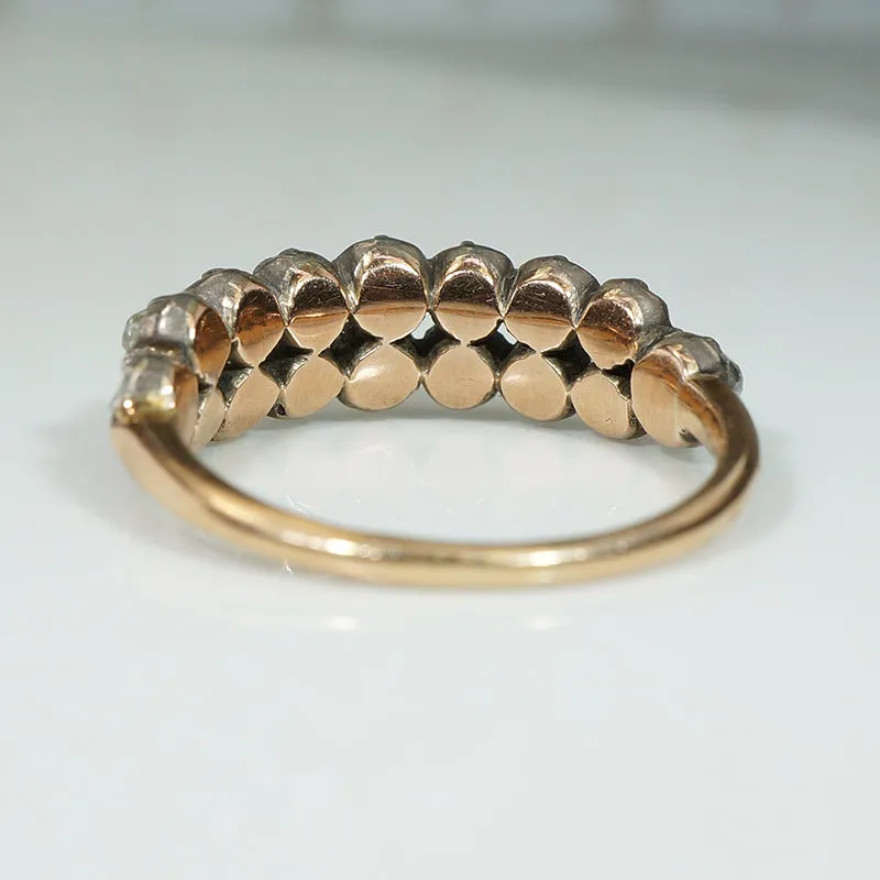 Georgian Double Row Half Hoop Old Mine Cut Diamond Ring