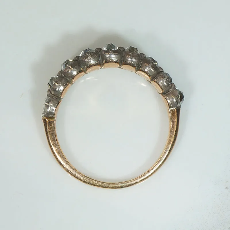Georgian Double Row Half Hoop Old Mine Cut Diamond Ring