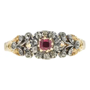 Georgian Ruby & Diamond Ring